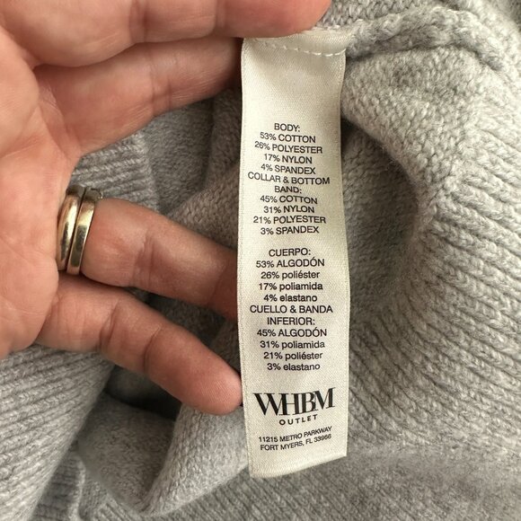 NWT White House Black Market Mock Neck Cutout Sweater Moonlight Gray S #WHBM24 - Picture 4 of 8